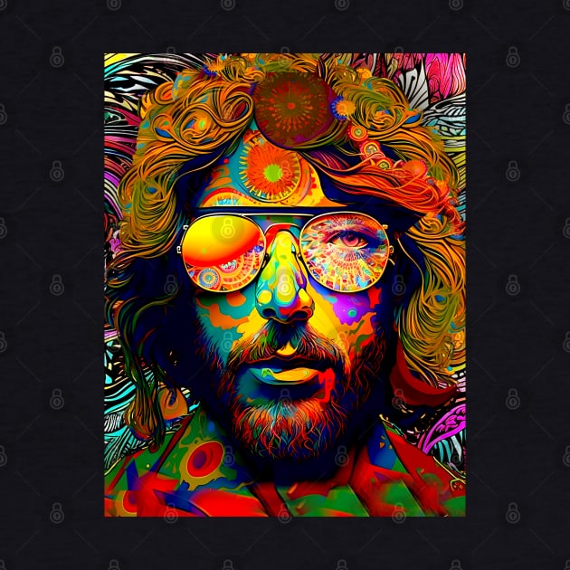 Hippie Dippie: Happy 420 Day, Stay Trippy Hippie on a Dark Background by Puff Sumo